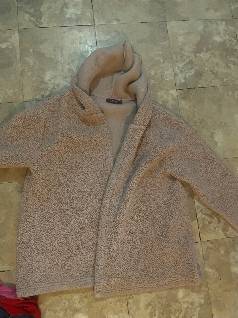 Adore Me Hooded Sherpa Jacket - Beige